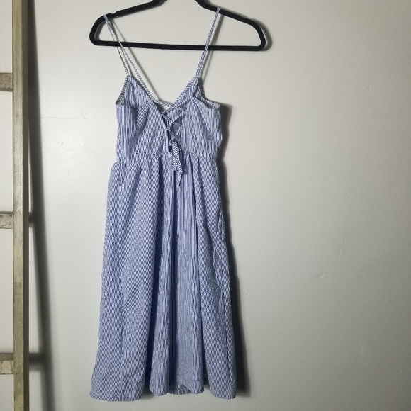 DIVIDED H&M BLUE AND WHITE STRIPED DRESS SIZE 0 - Picture 2 of 15